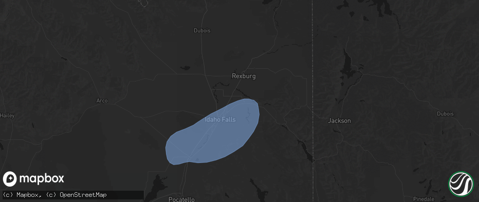 Hail map in Rigby, ID on May 13, 2026