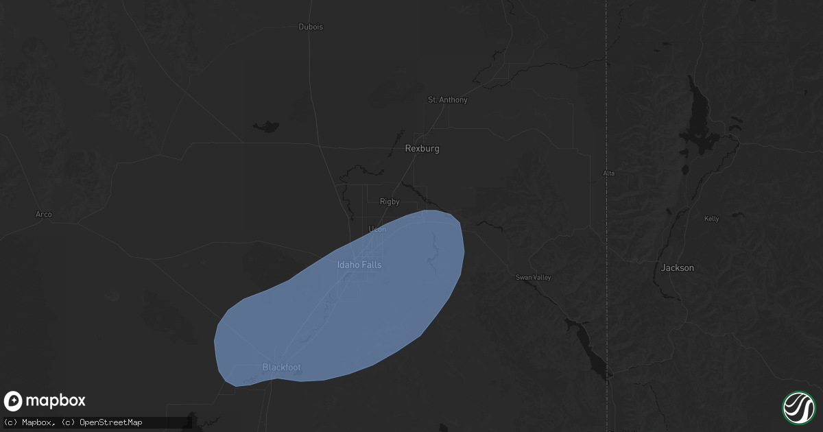 Hail map in Rigby, ID on May 13, 2026