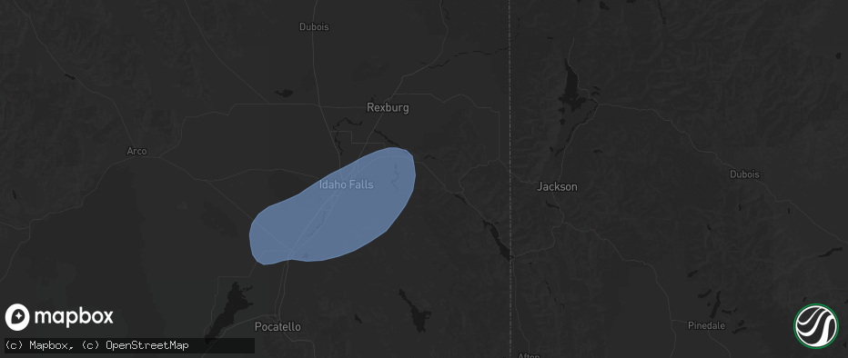 Hail map in Ririe, ID on May 13, 2026