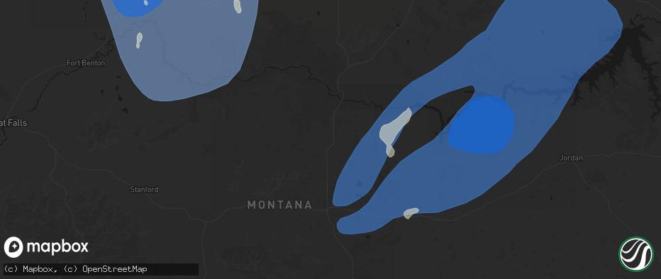 Hail map in Roy, MT on May 13, 2026