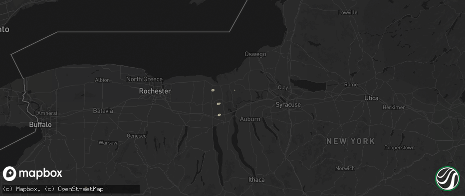 Hail map in Savannah, NY on May 13, 2026