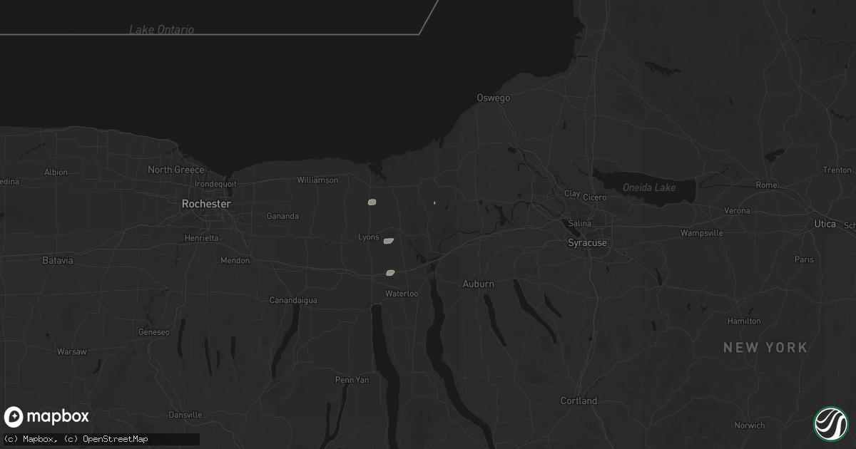 Hail map in Savannah, NY on May 13, 2026