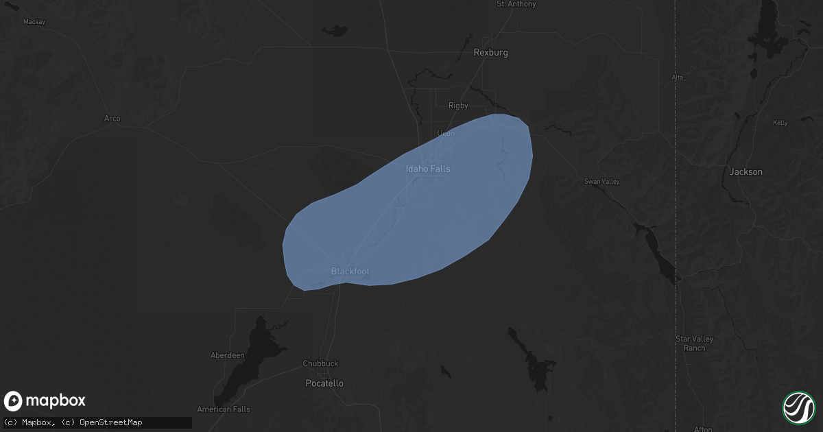 Hail map in Shelley, ID on May 13, 2026