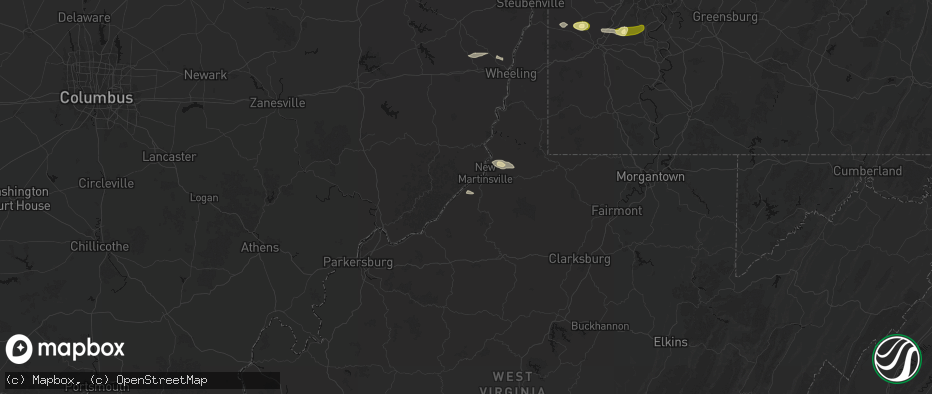 Hail map in Sistersville, WV on May 13, 2026