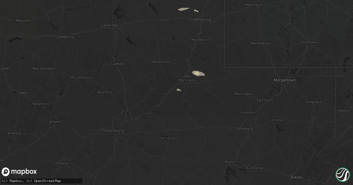 Hail map in Sistersville, WV on May 13, 2026