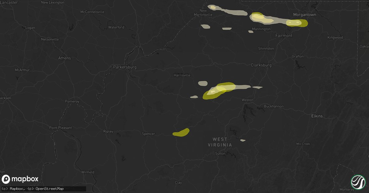 Hail map in Smithville, WV on May 13, 2026