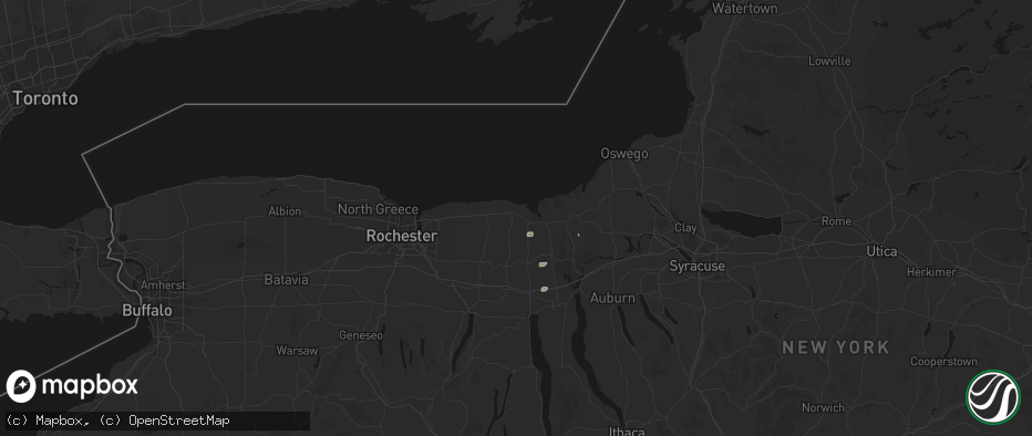 Hail map in Sodus, NY on May 13, 2026
