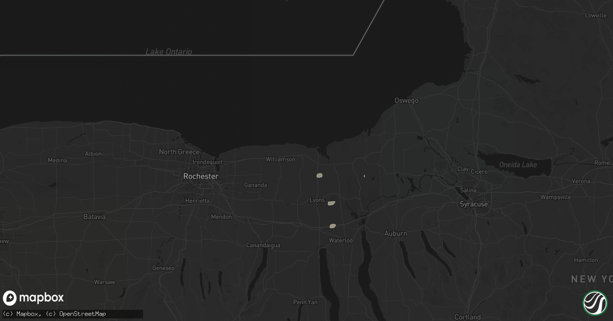 Hail map in Sodus, NY on May 13, 2026