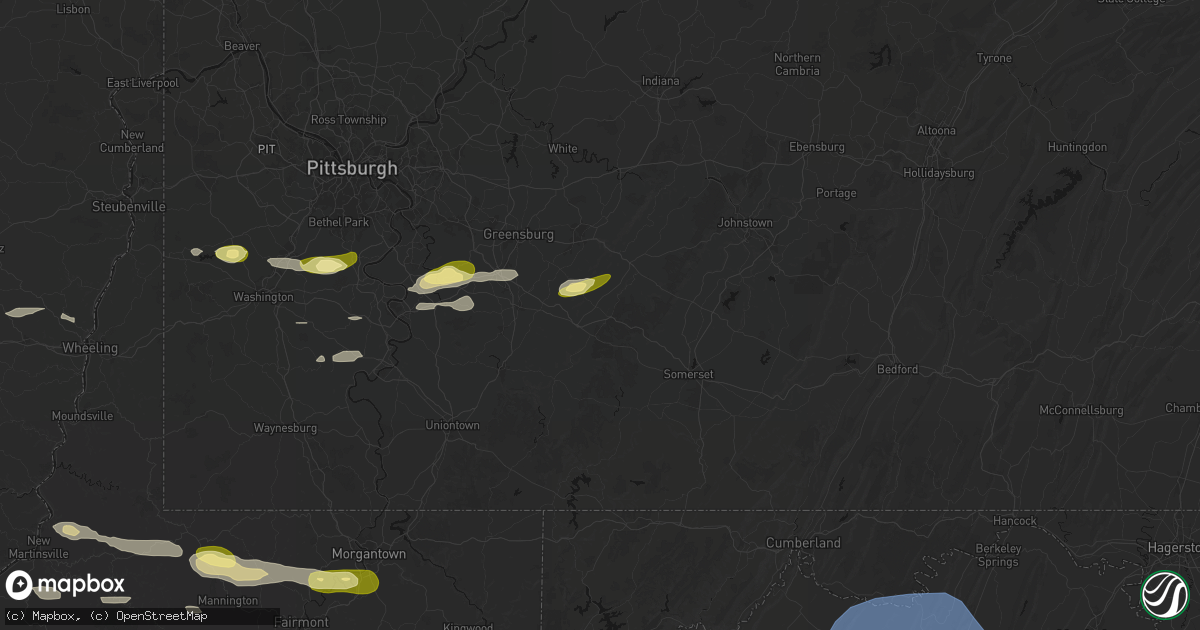 Hail map in Stahlstown, PA on May 13, 2026