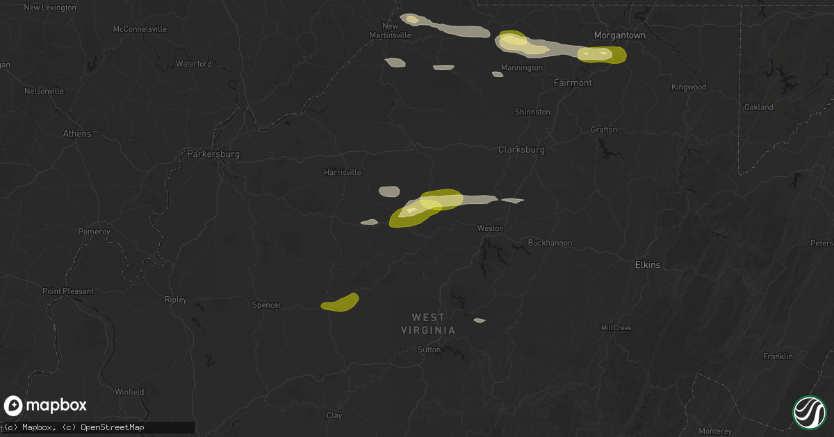Hail map in Troy, WV on May 13, 2026