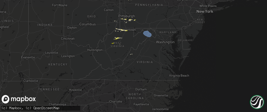 Hail map in Virginia on May 13, 2026