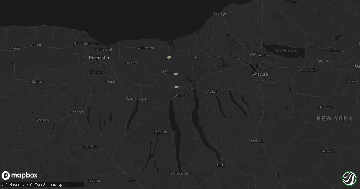Hail map in Waterloo, NY on May 13, 2026