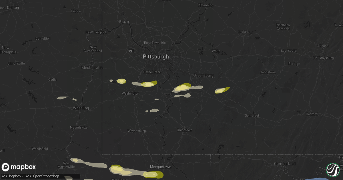 Hail map in Webster, PA on May 13, 2026