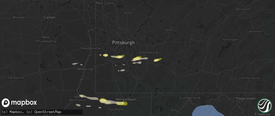 Hail map in West Newton, PA on May 13, 2026
