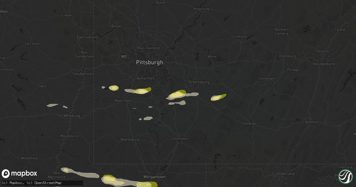 Hail map in West Newton, PA on May 13, 2026