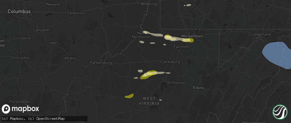 Hail map in West Union, WV on May 13, 2026