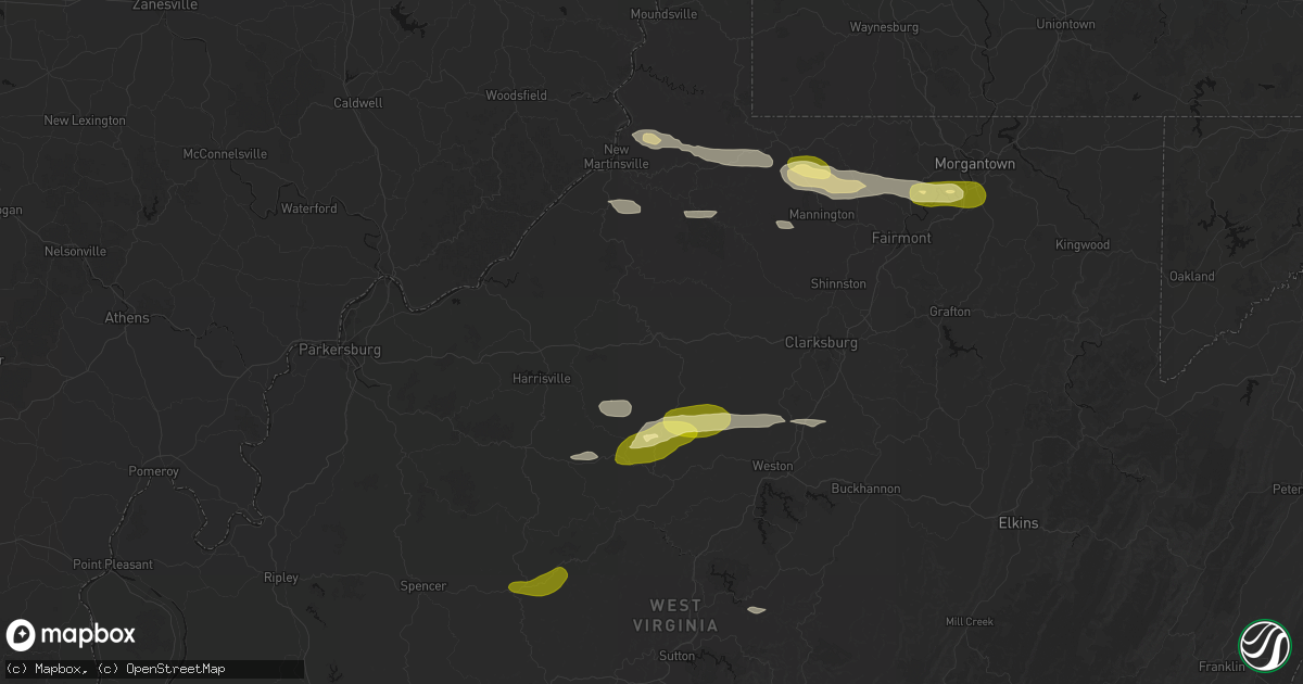 Hail map in West Union, WV on May 13, 2026