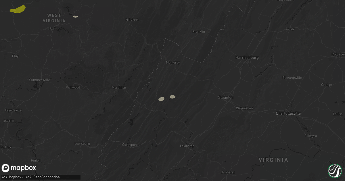 Hail map in Williamsville, VA on May 13, 2026