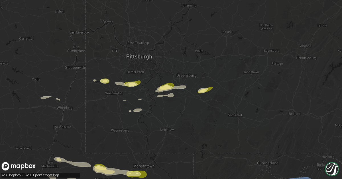 Hail map in Wyano, PA on May 13, 2026