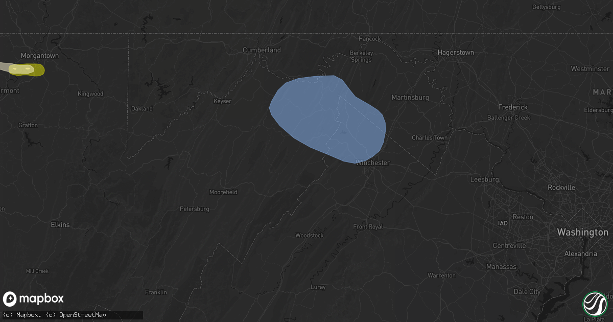 Hail map in Yellow Spring, WV on May 13, 2026