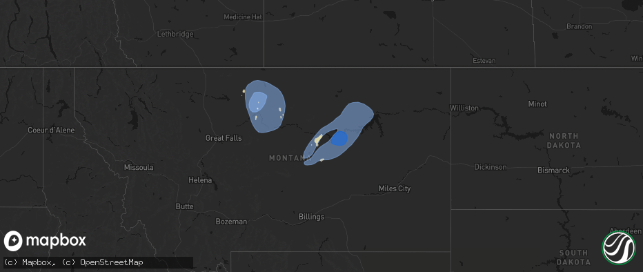 Hail map on May 13, 2026