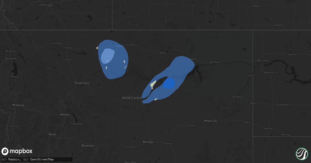 Hail map on May 13, 2026