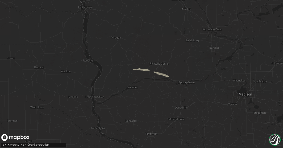 Hail map in Blue River, WI on May 14, 2013