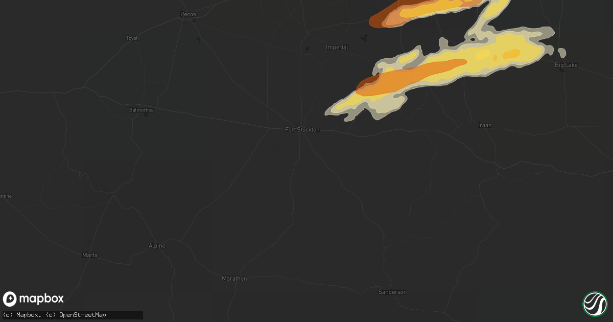 Hail map in Fort Stockton, TX on May 14, 2013