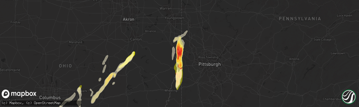 Hail map in Chester, WV on May 14, 2014