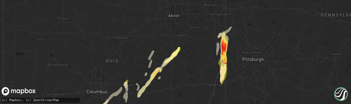 Hail map in Dover, OH on May 14, 2014