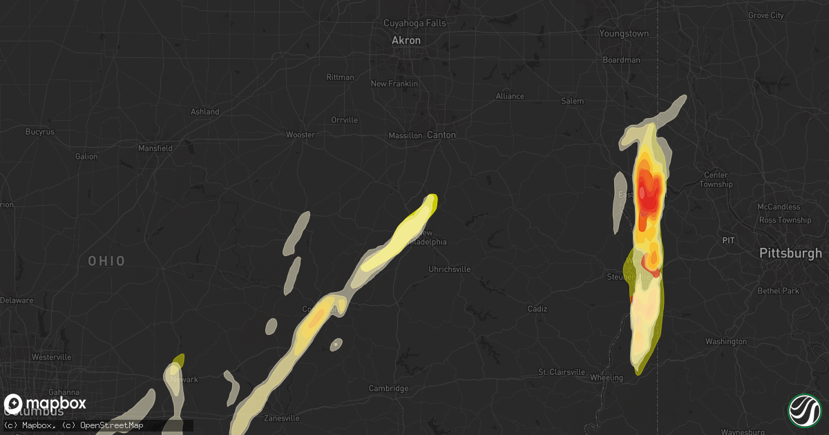Hail map in Dover, OH on May 14, 2014
