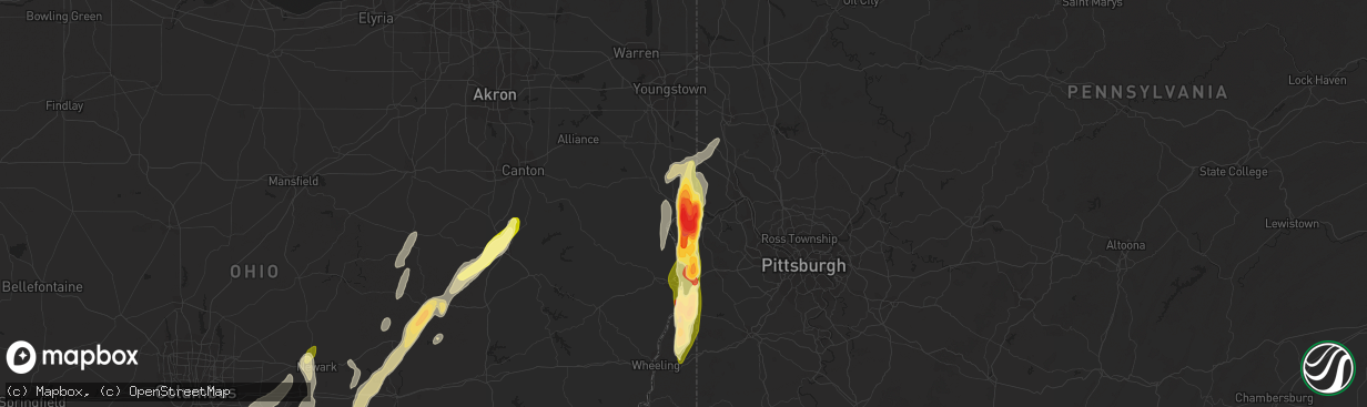 Hail map in East Liverpool, OH on May 14, 2014