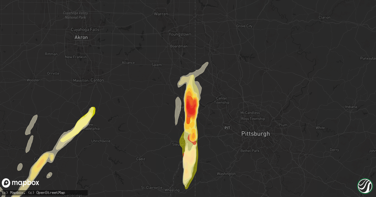 Hail map in East Liverpool, OH on May 14, 2014