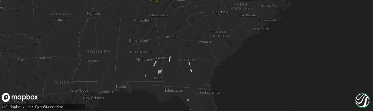 Hail map in Georgia on May 14, 2014