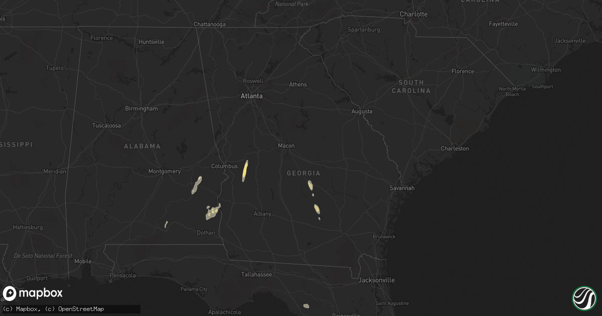Hail map in Georgia on May 14, 2014