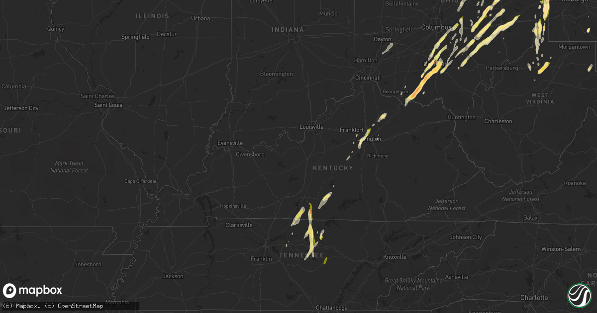 Hail map in Kentucky on May 14, 2014
