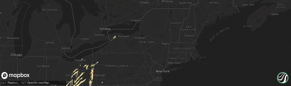 Hail map in New York on May 14, 2014