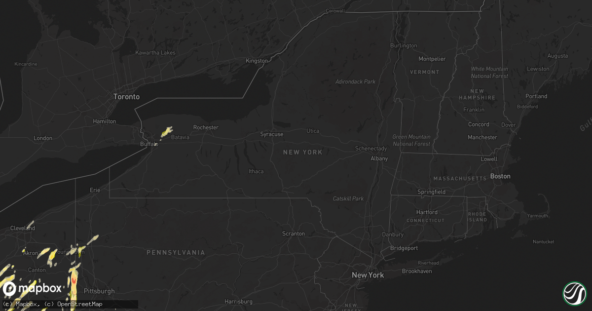 Hail map in New York on May 14, 2014
