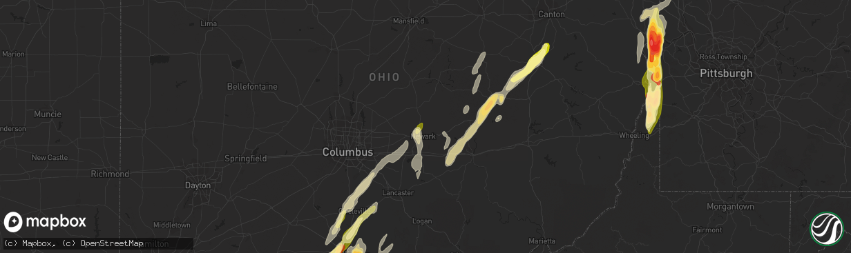 Hail map in Newark, OH on May 14, 2014