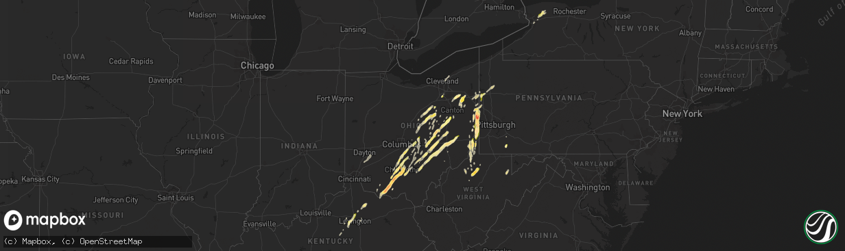 Hail map in Ohio on May 14, 2014