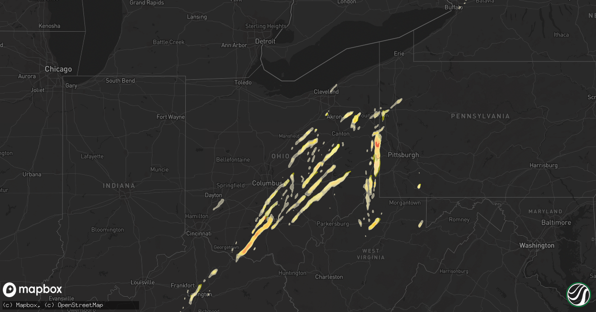 Hail map in Ohio on May 14, 2014