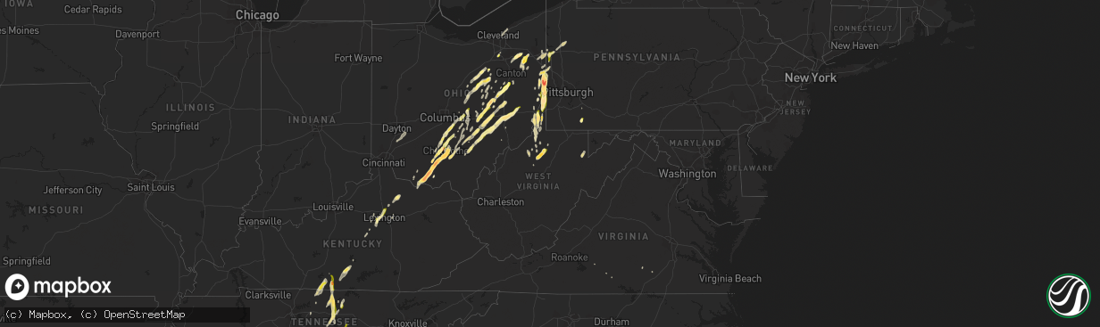 Hail map in West Virginia on May 14, 2014