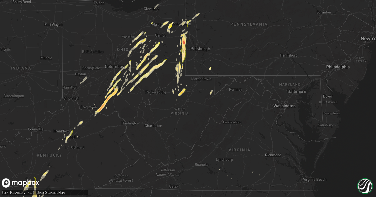 Hail map in West Virginia on May 14, 2014