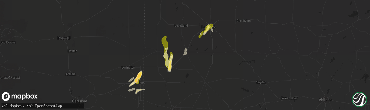 Hail map in Brownfield, TX on May 14, 2015