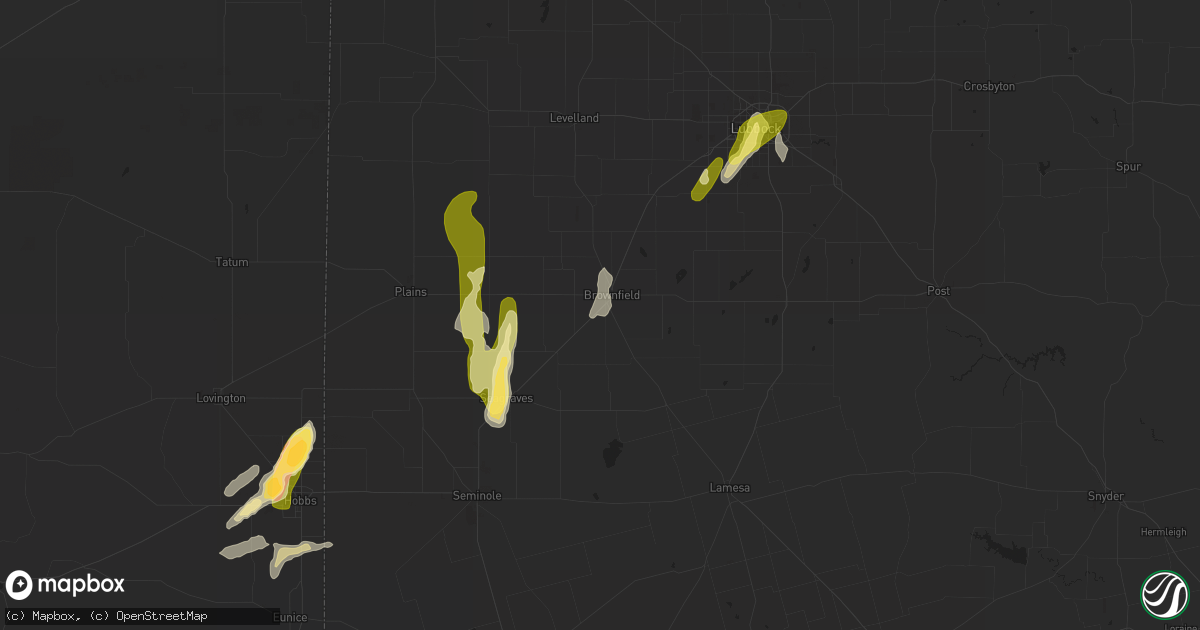 Hail map in Brownfield, TX on May 14, 2015