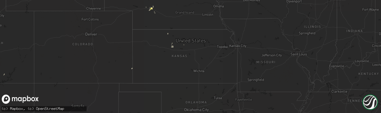 Hail map in Kansas on May 14, 2015