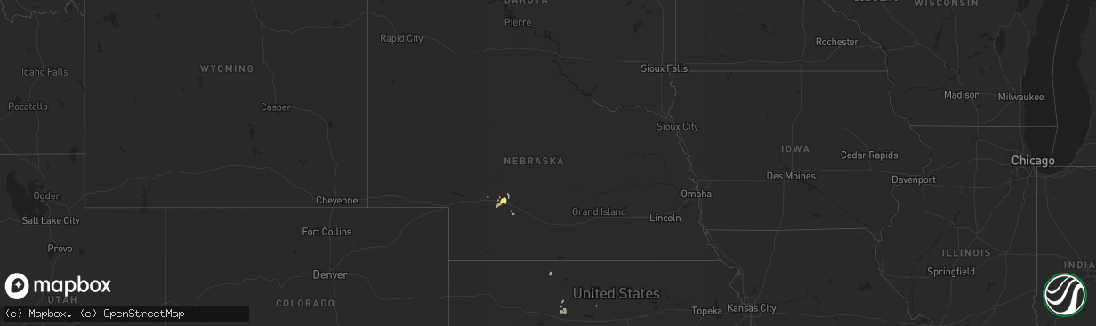 Hail map in Nebraska on May 14, 2015