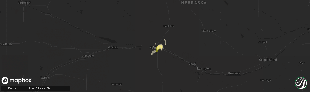 Hail map in North Platte, NE on May 14, 2015