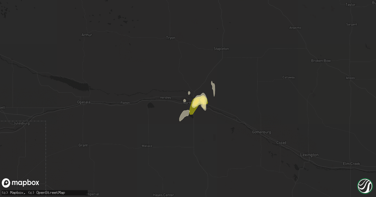 Hail map in North Platte, NE on May 14, 2015