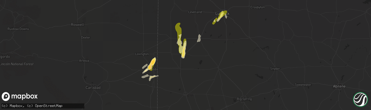 Hail map in Seagraves, TX on May 14, 2015